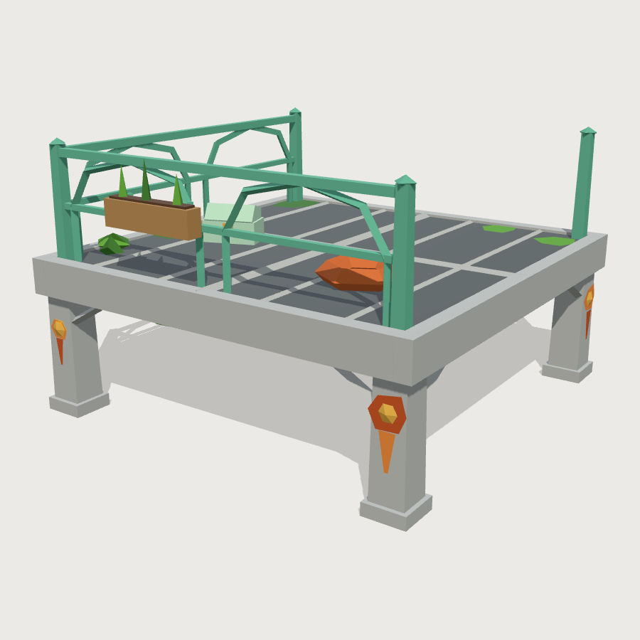 Catwalk corner low-poly 3D model