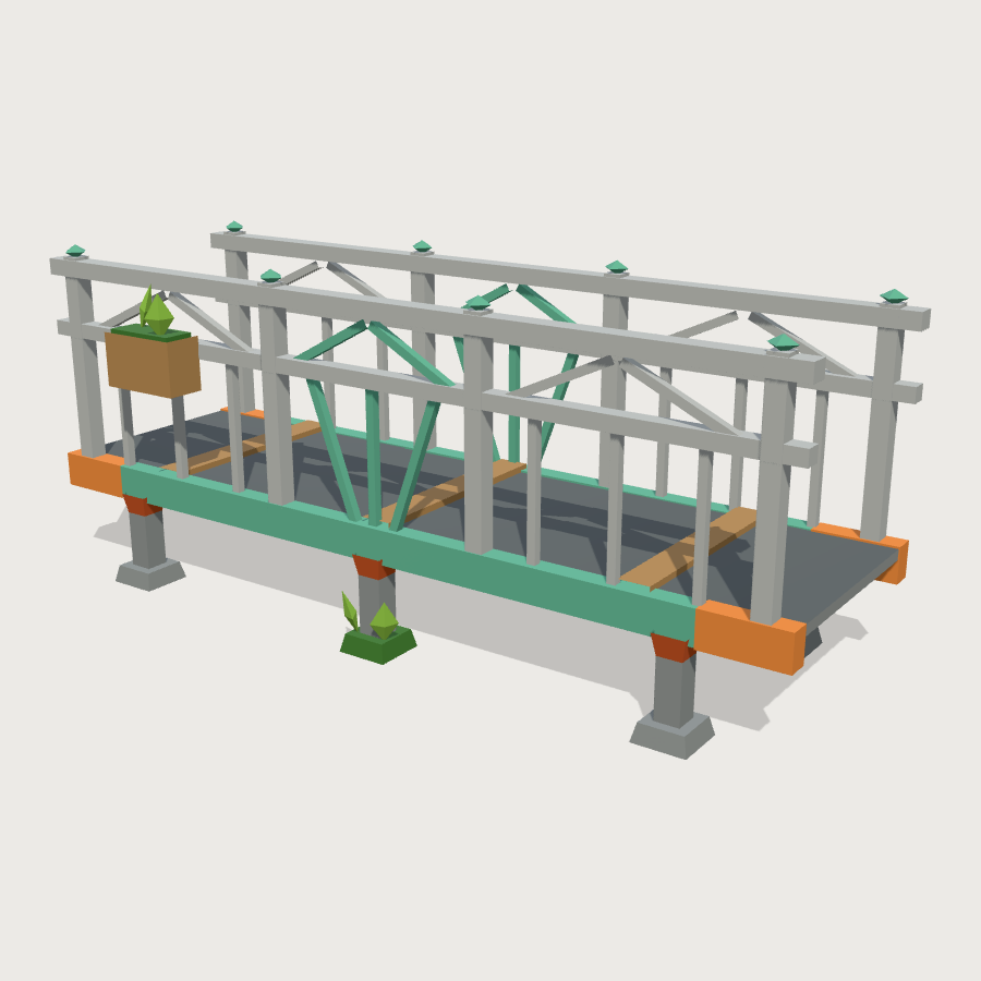Catwalk gantry run low-poly 3D model