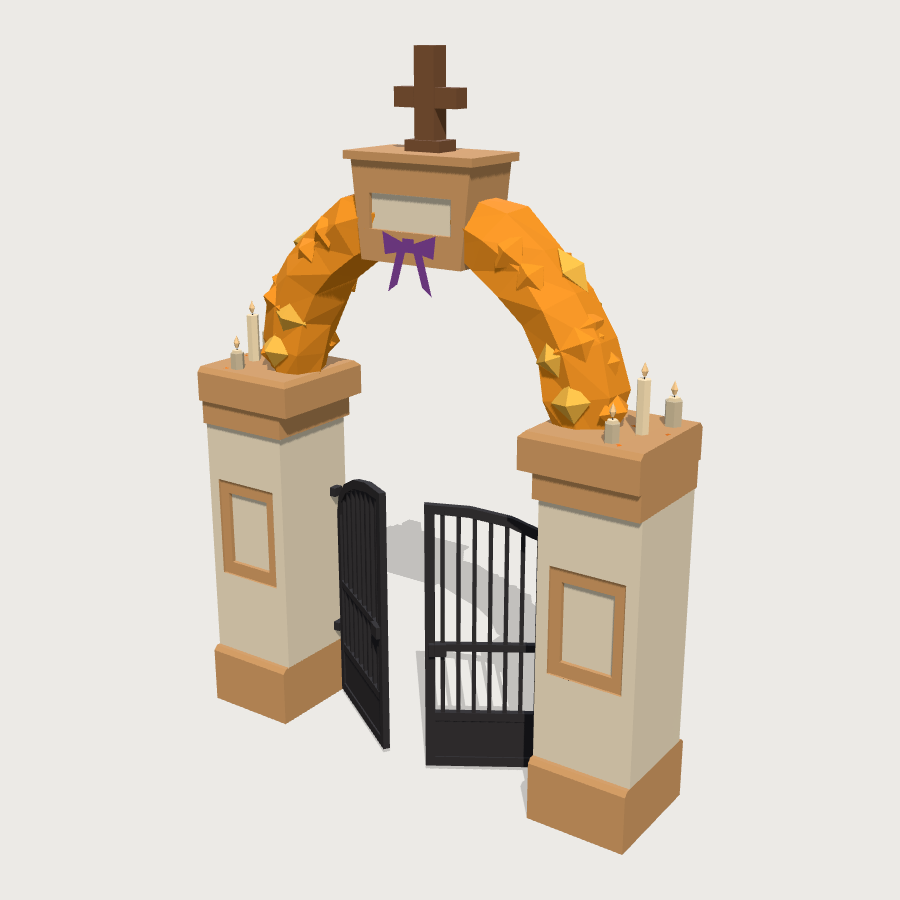 Cemetery Gate low-poly 3D model