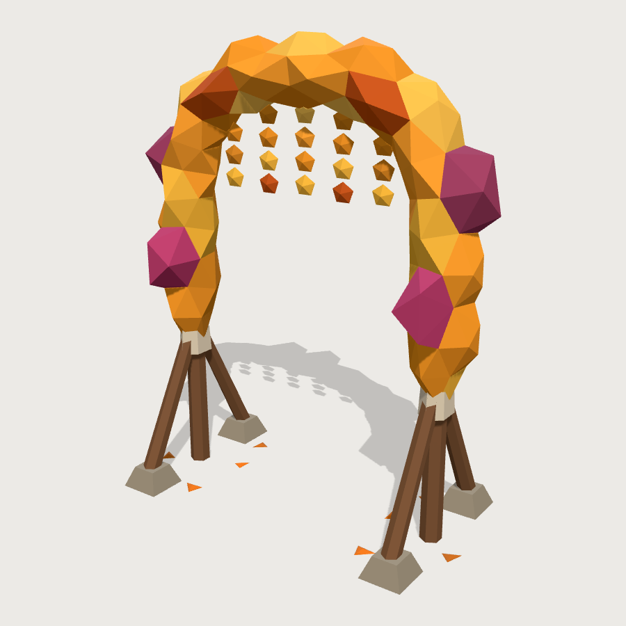 Cempasúchil Arch low-poly 3D model