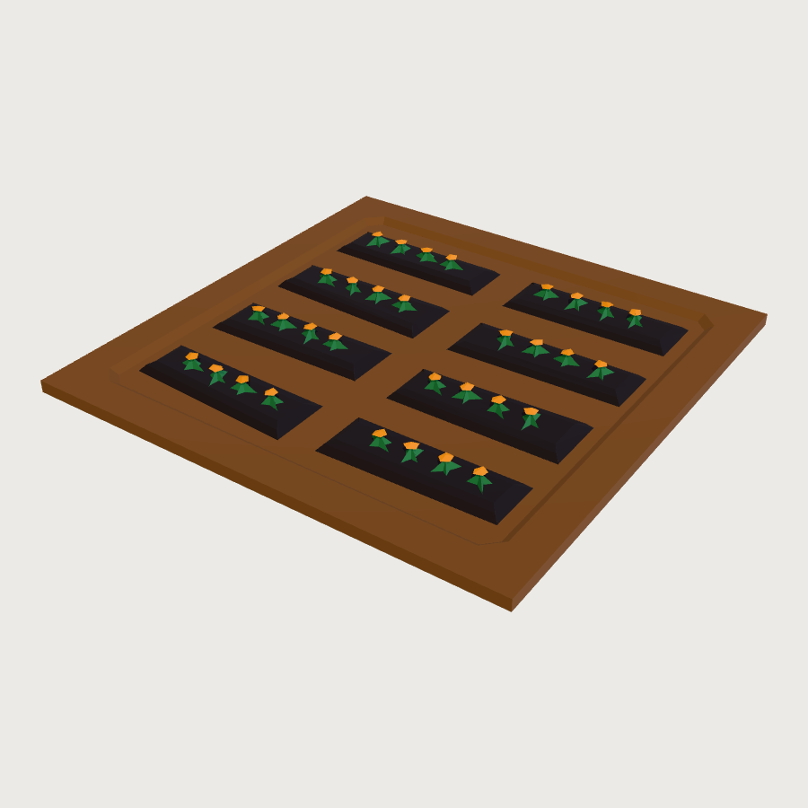 Cempasúchil Field Plot Tile low-poly 3D model
