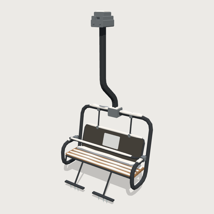 Chairlift Chair low-poly 3D model