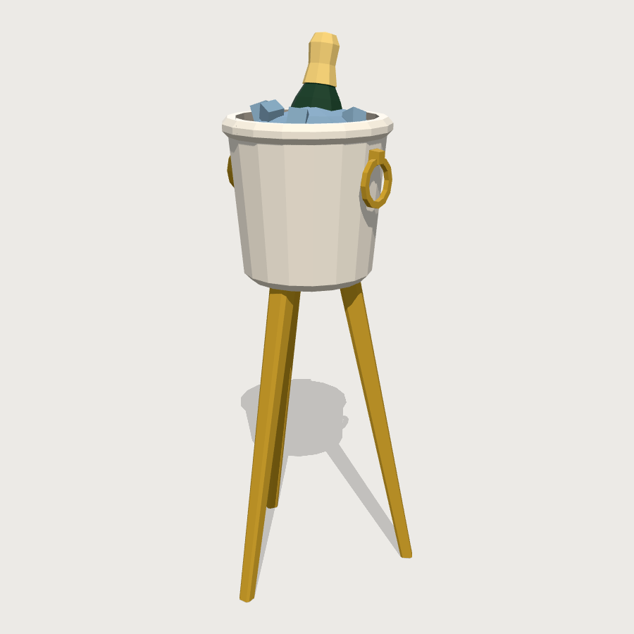 Champagne Ice Bucket Stand low-poly 3D model