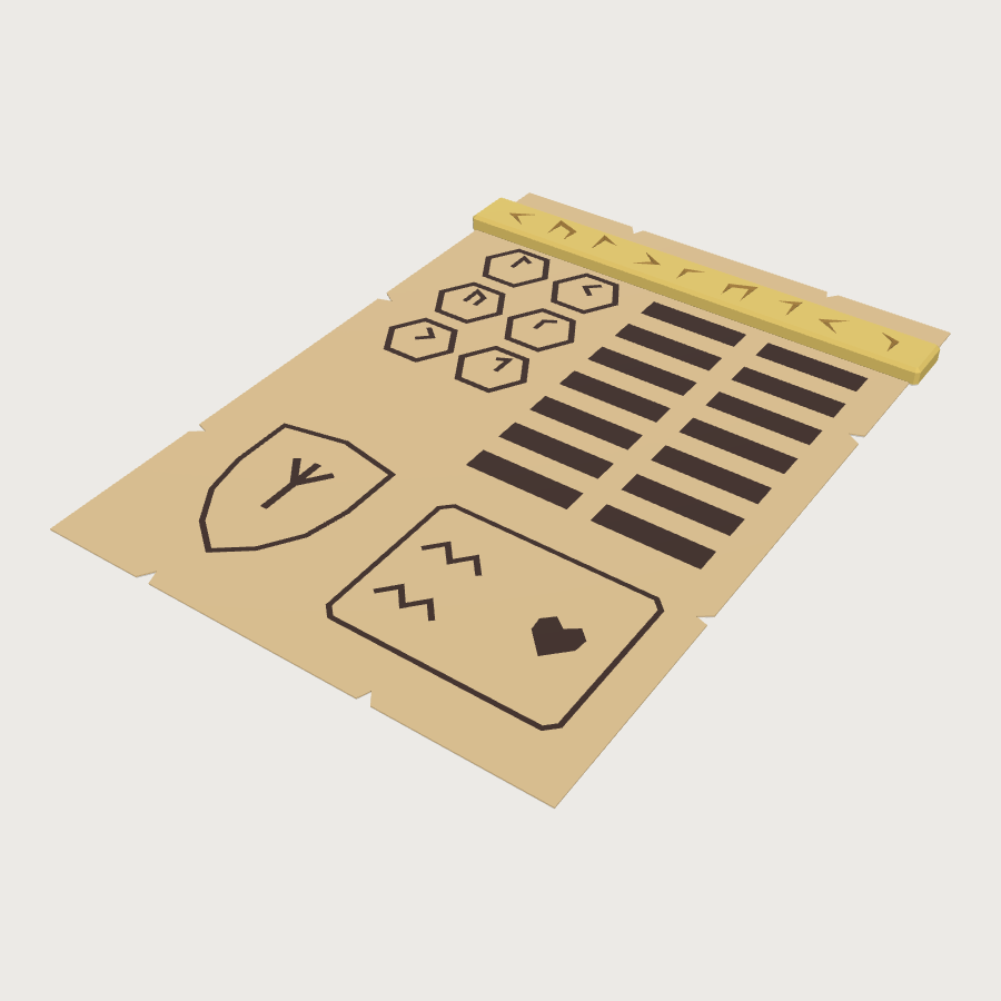 Character Sheet low-poly 3D model