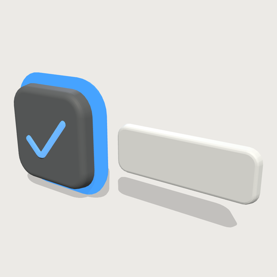 Checkbox low-poly 3D model