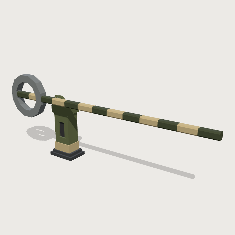 Checkpoint Barrier Pole low-poly 3D model