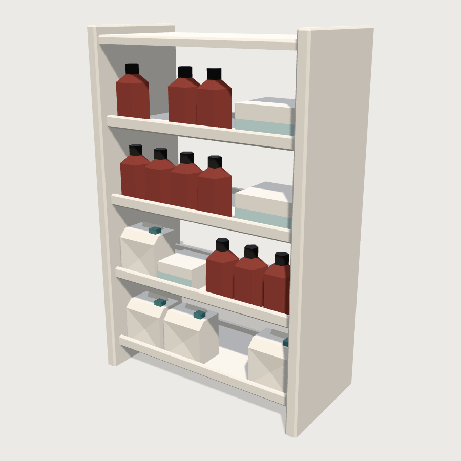 Chemical Shelving Rack low-poly 3D model