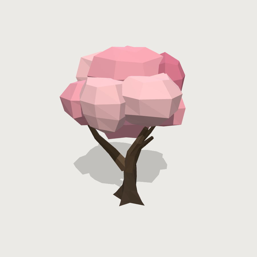 Cherry Blossom Tree low-poly 3D model