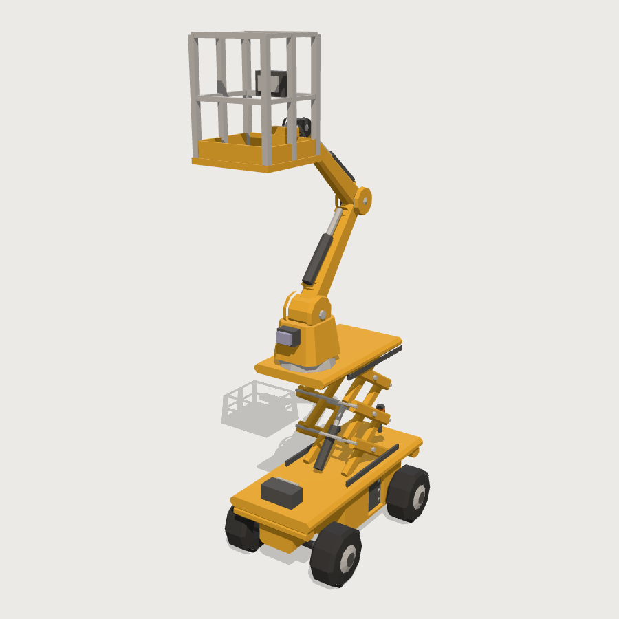 Cherry Picker low-poly 3D model
