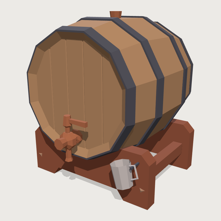 Chicha Barrel low-poly 3D model