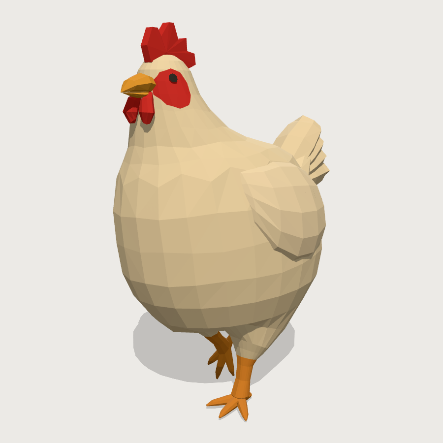Chicken low-poly 3D model