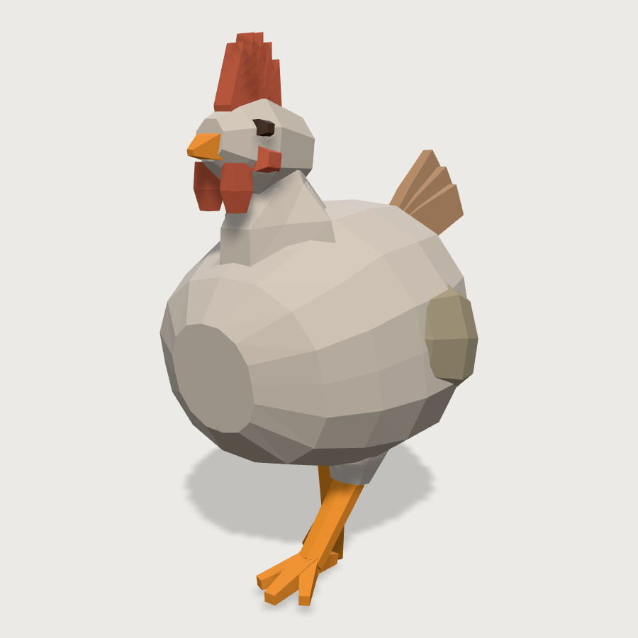 Chicken low-poly 3D model