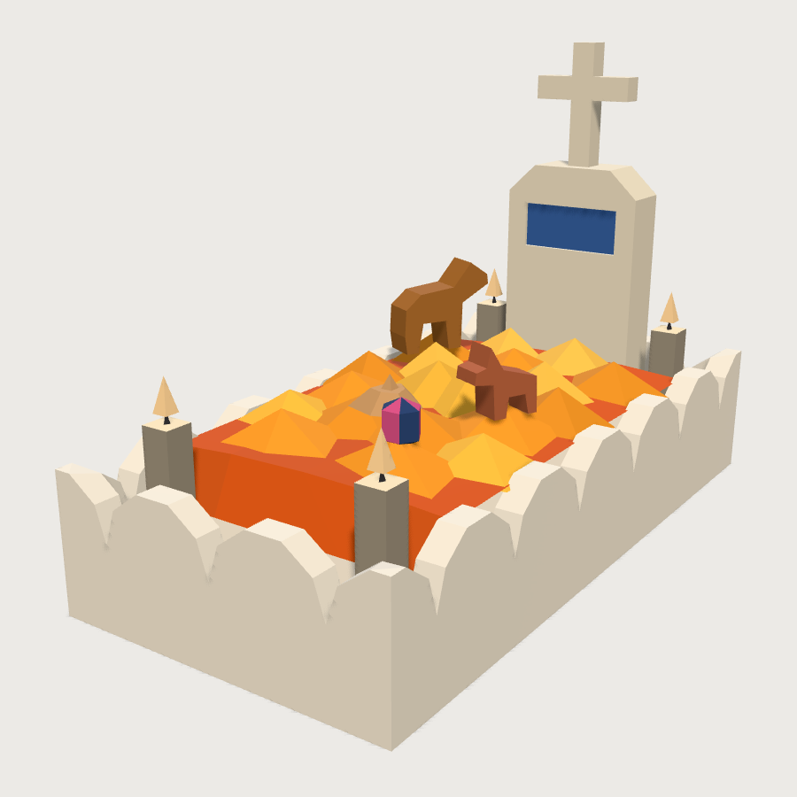 Child's Grave low-poly 3D model