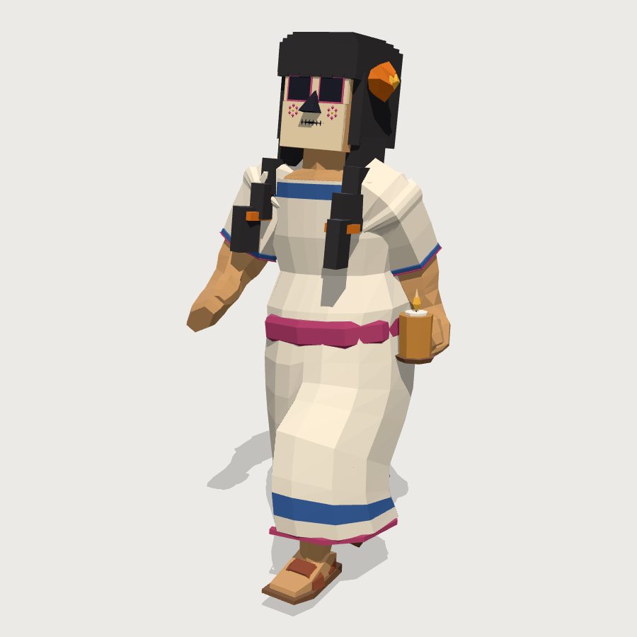 Child With A Painted Face low-poly 3D model