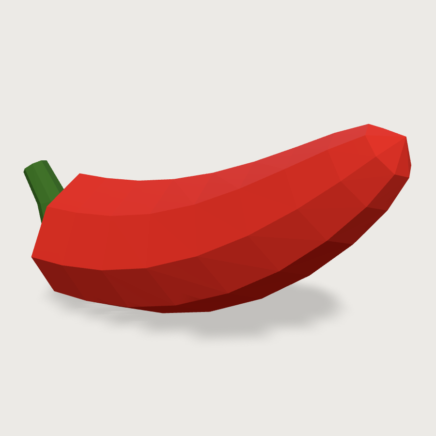 Chili Pepper low-poly 3D model
