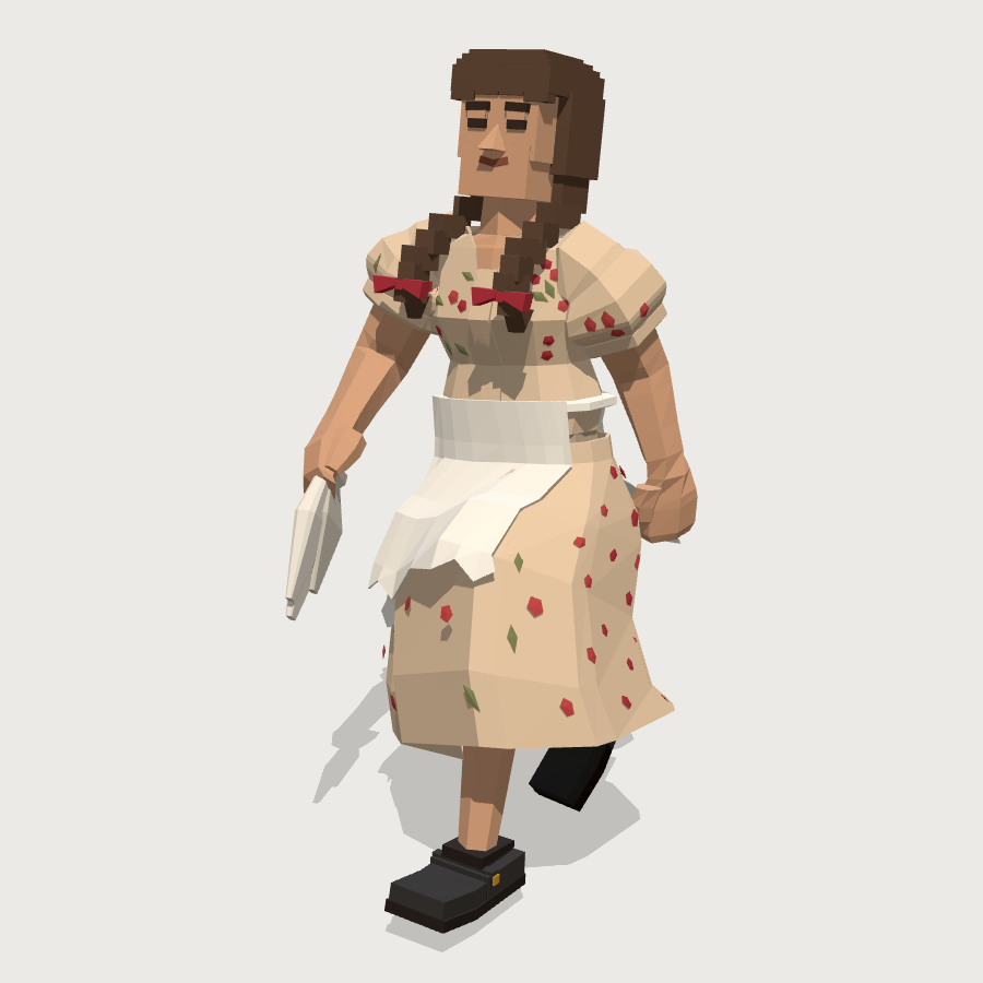 China, Cueca Dancer low-poly 3D model