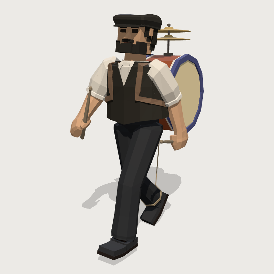 Chinchinero low-poly 3D model