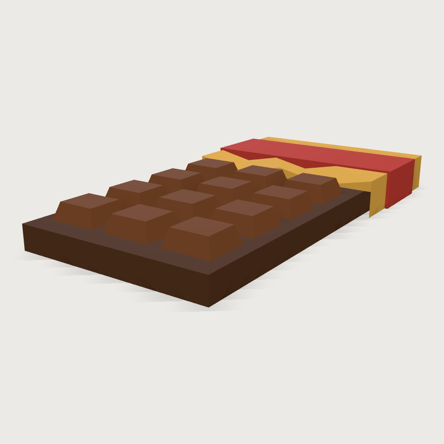 Chocolate Bar low-poly 3D model