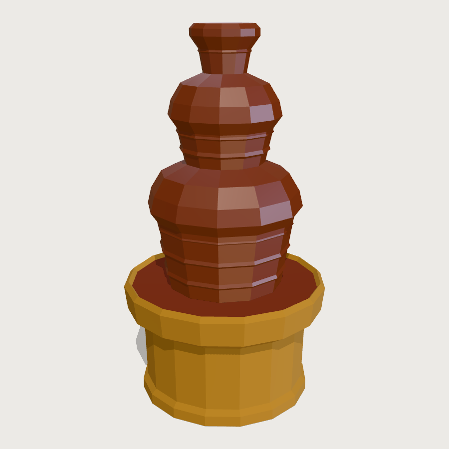 Chocolate Fountain low-poly 3D model
