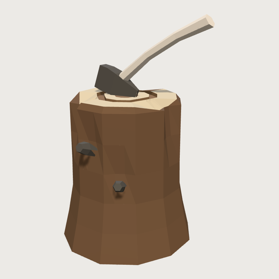 Chopping Block low-poly 3D model