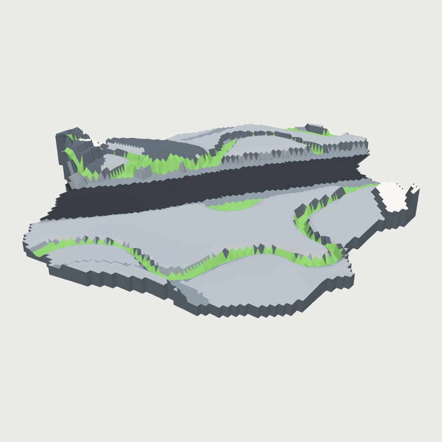 Chrome Arcology Transit Terrain low-poly 3D model