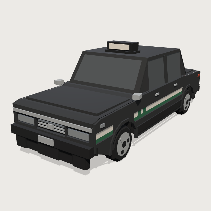 City Taxi low-poly 3D model