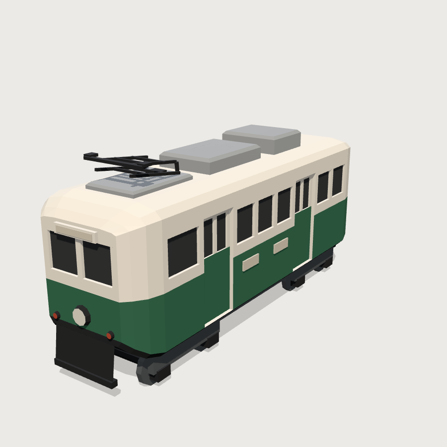 City Tram low-poly 3D model