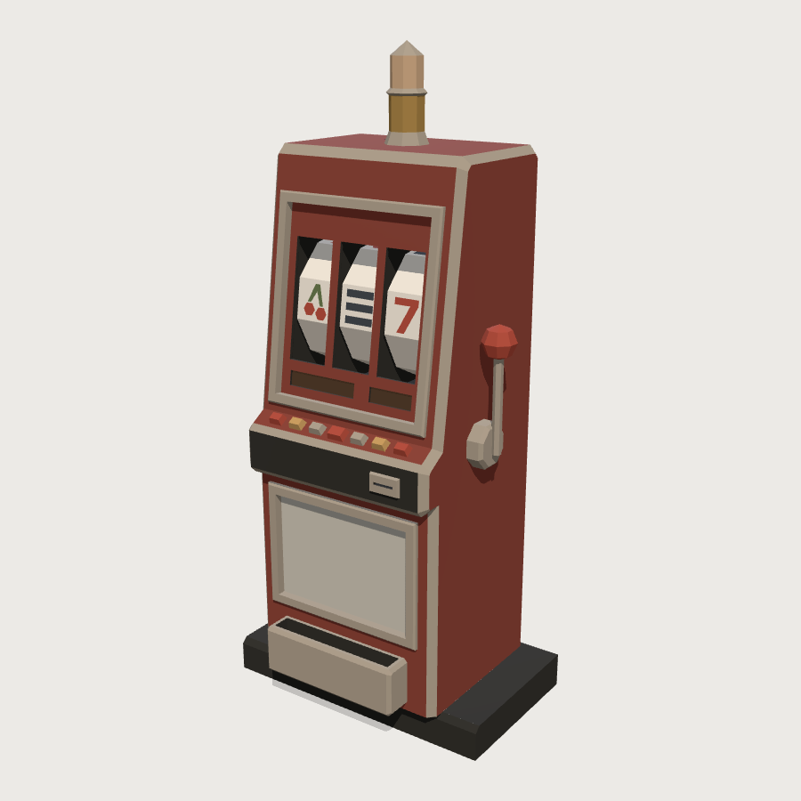 Classic Reel Slot Machine low-poly 3D model