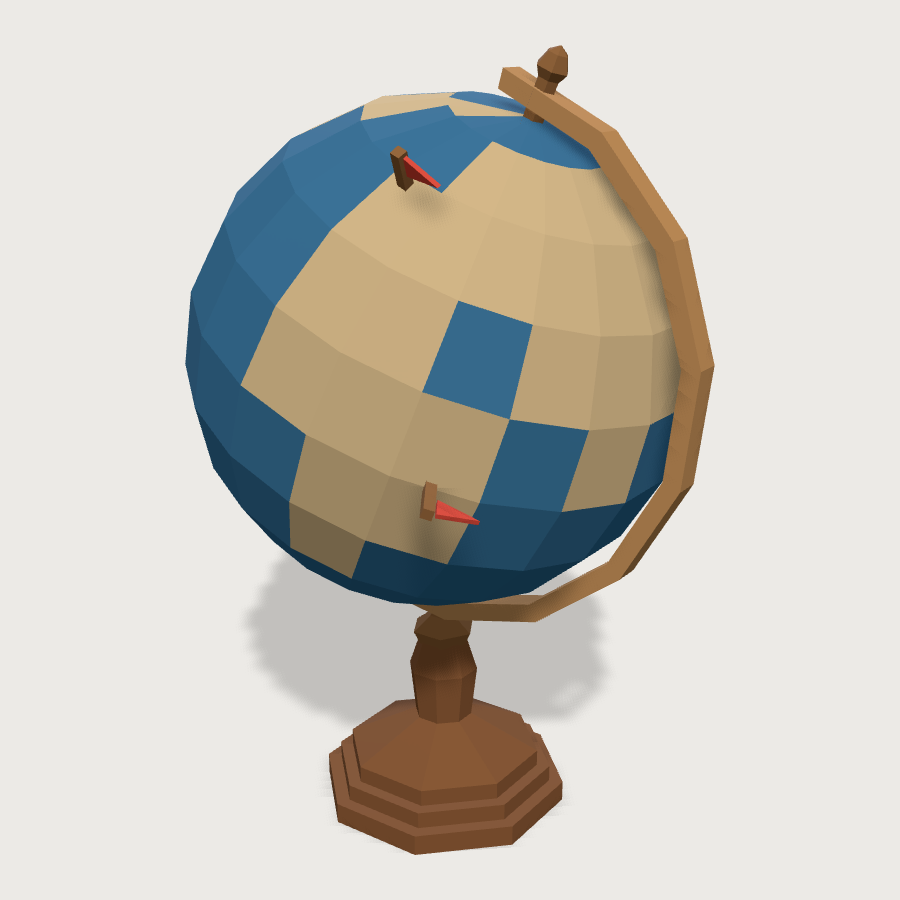 Classroom Globe low-poly 3D model