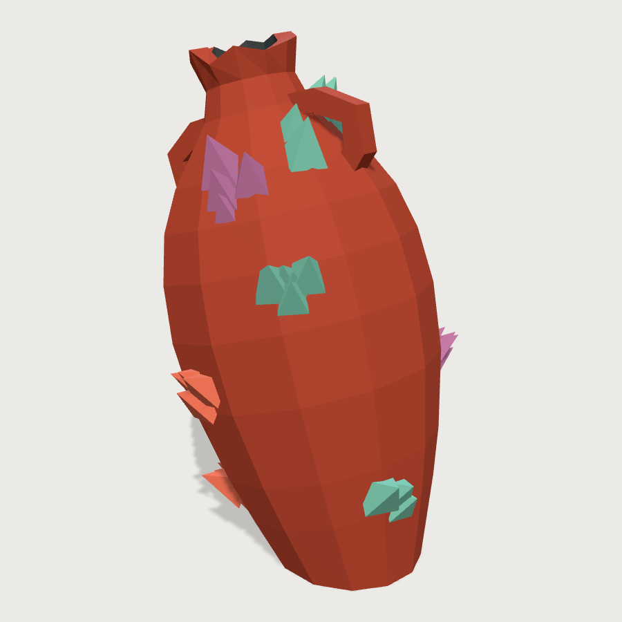 Clay Amphora low-poly 3D model