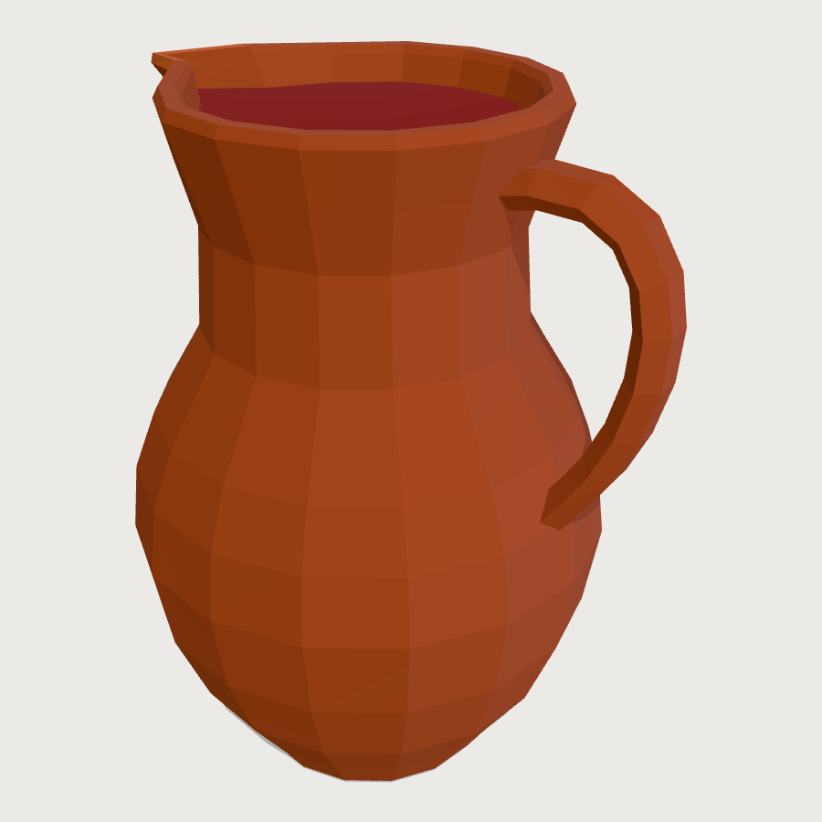 Clay Wine Jug low-poly 3D model