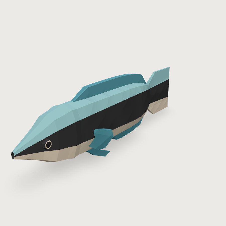 Cleaner Wrasse low-poly 3D model