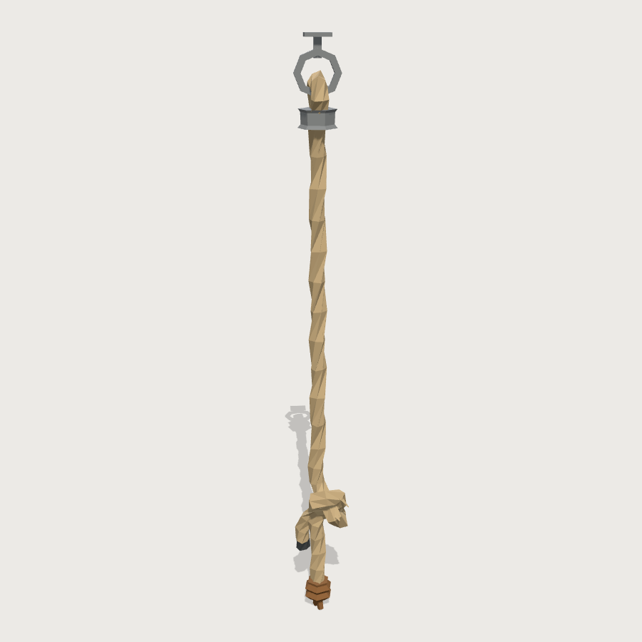 Climbing Rope low-poly 3D model