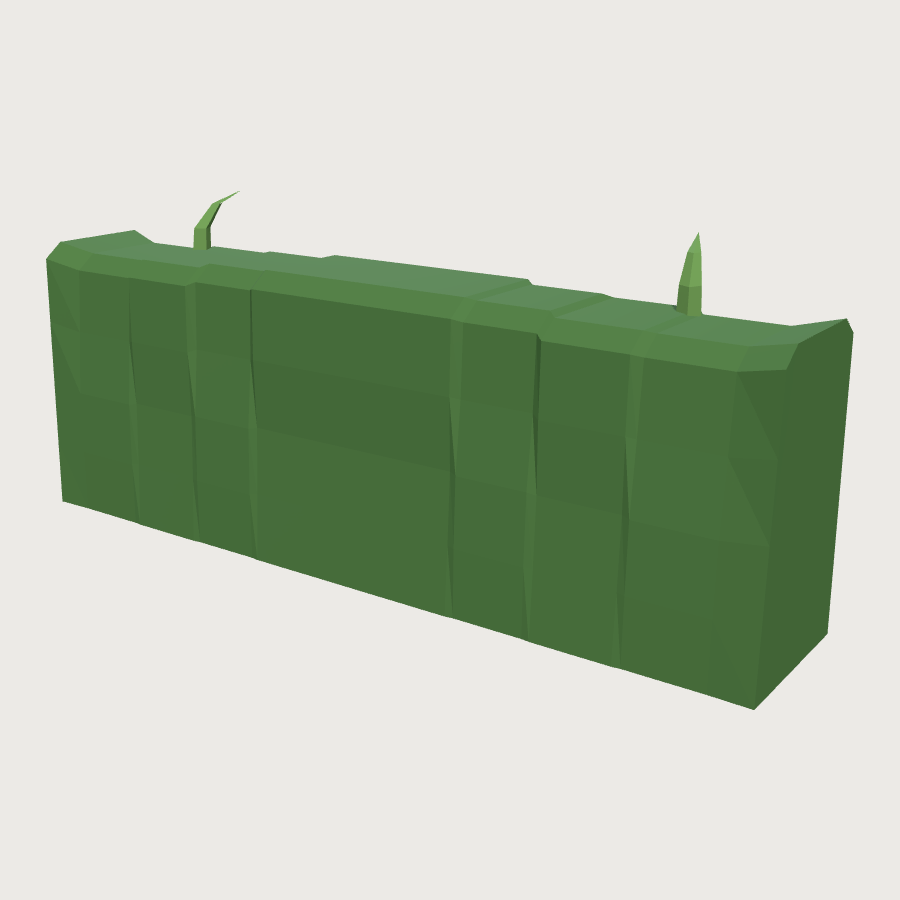 Clipped Boundary Hedge Run low-poly 3D model