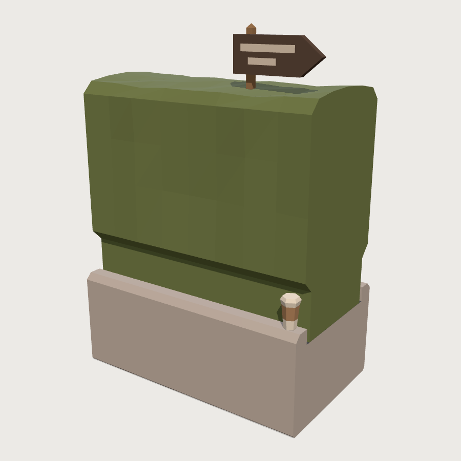 Clipped Hedge Run low-poly 3D model