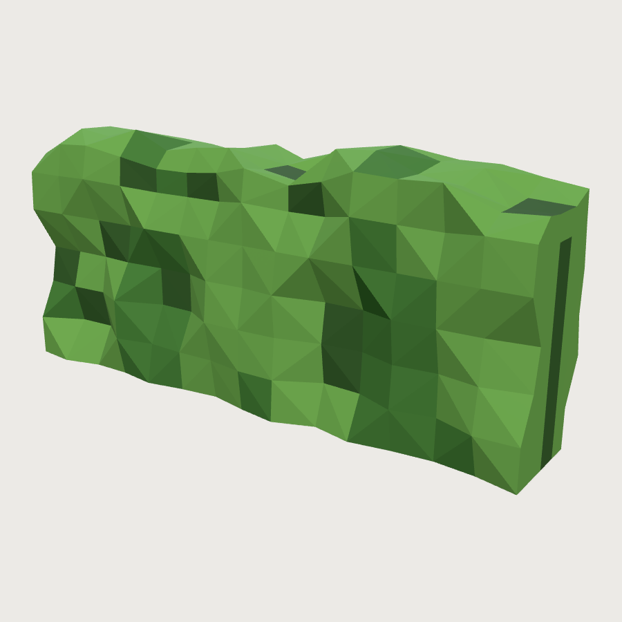 Clipped Hedge Section low-poly 3D model