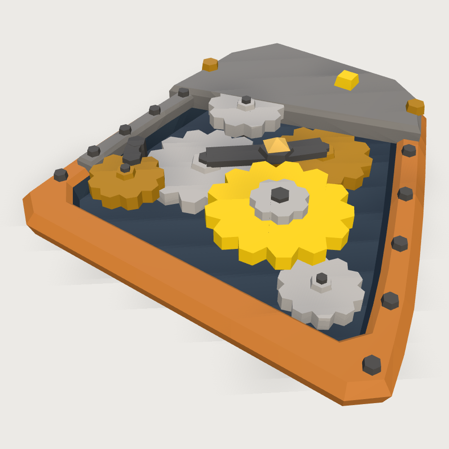 Clockwork Back Plate low-poly 3D model