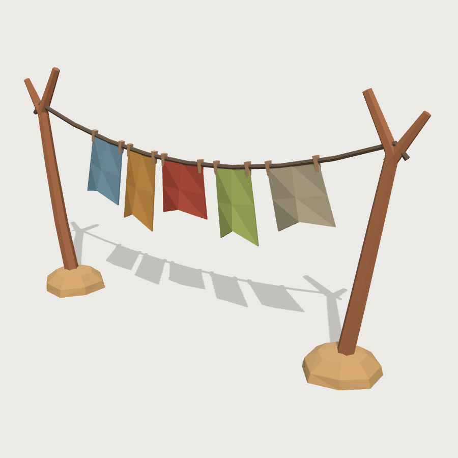 Clothes Line low-poly 3D model