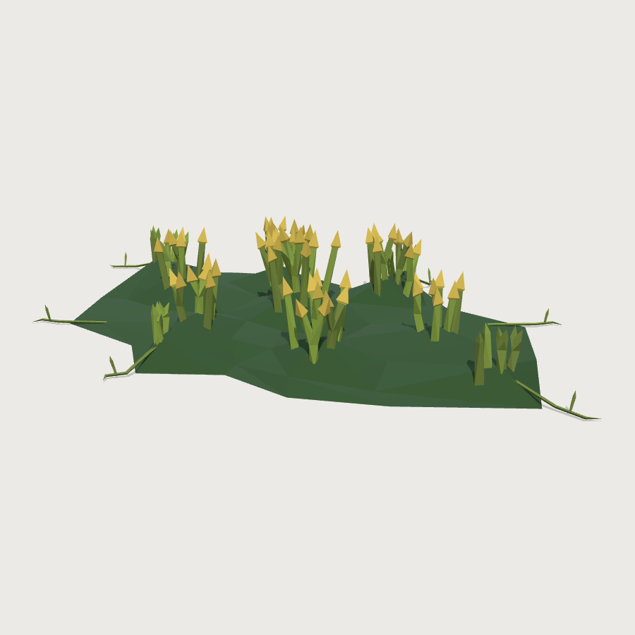 Club-Moss Mat low-poly 3D model