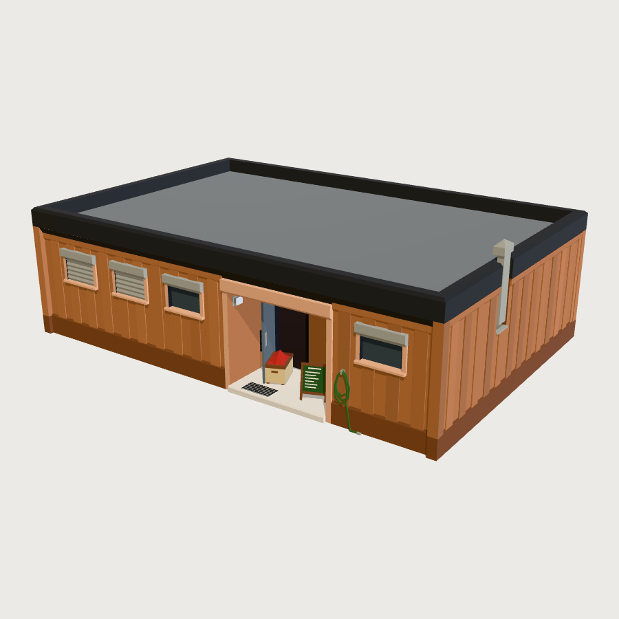 Clubhouse low-poly 3D model