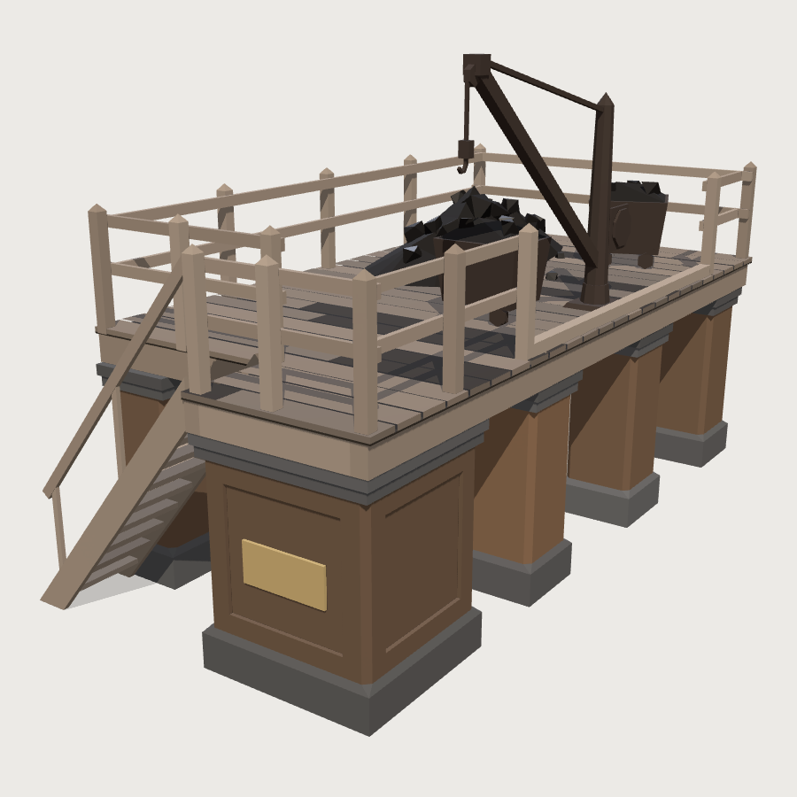 Coal Stage low-poly 3D model