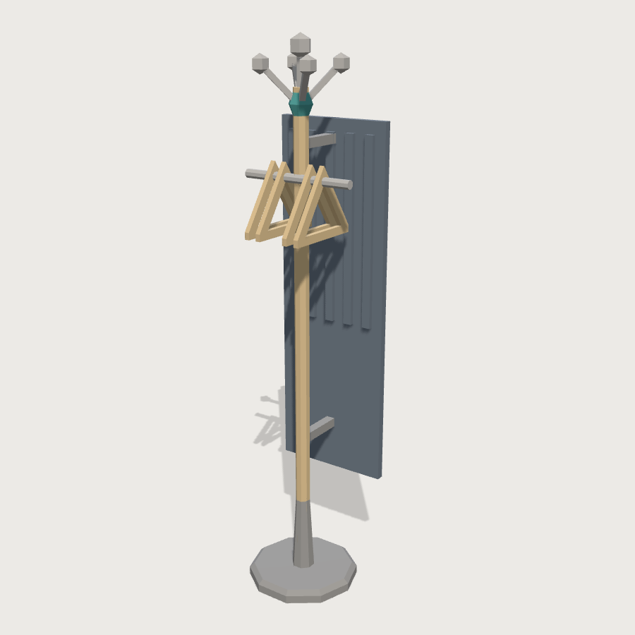 Coat Rack low-poly 3D model