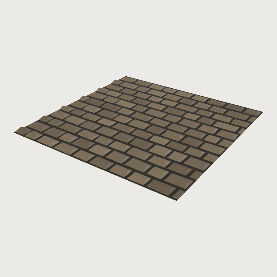 Cobbled Yard Tile low-poly 3D model