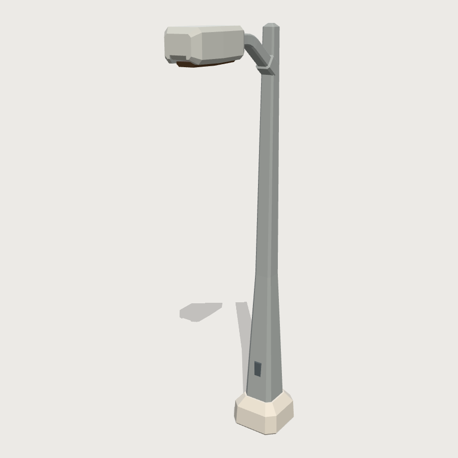 Cobra-Head Street Light low-poly 3D model