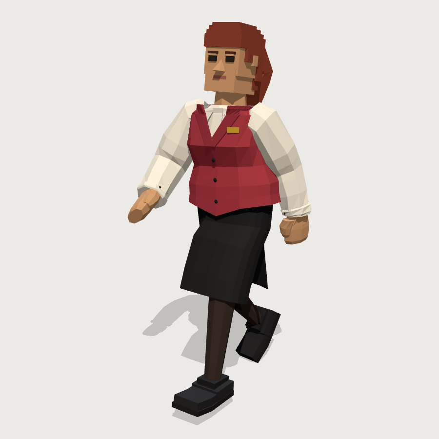Cocktail Server low-poly 3D model