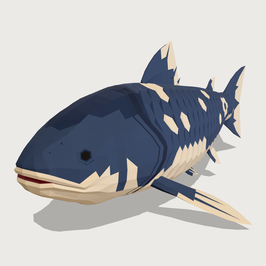 Coelacanth low-poly 3D model