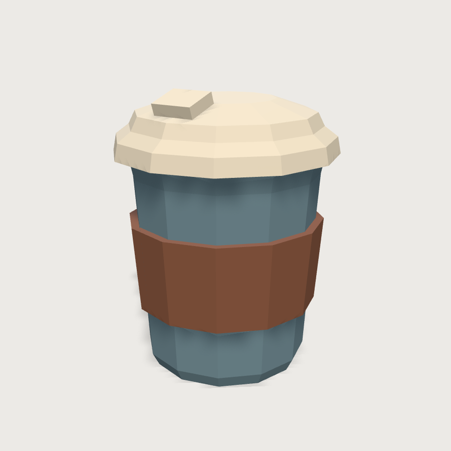 Coffee Cup low-poly 3D model