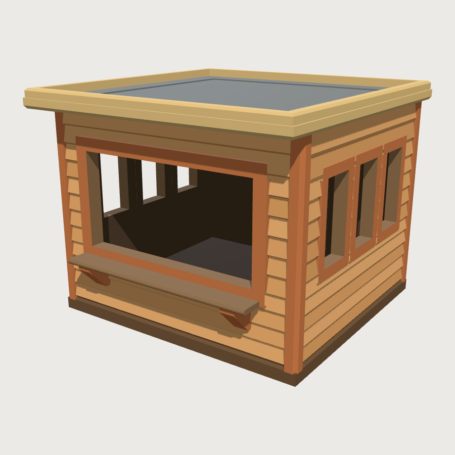 Coffee Kiosk low-poly 3D model