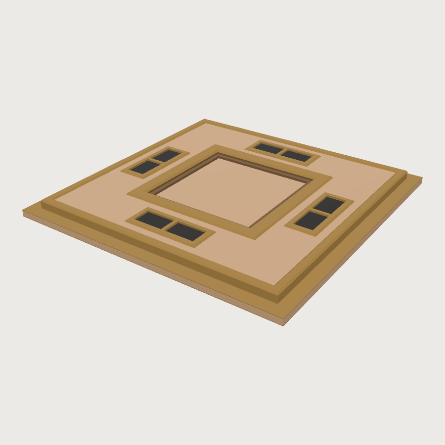 Coffered Ceiling Panel low-poly 3D model