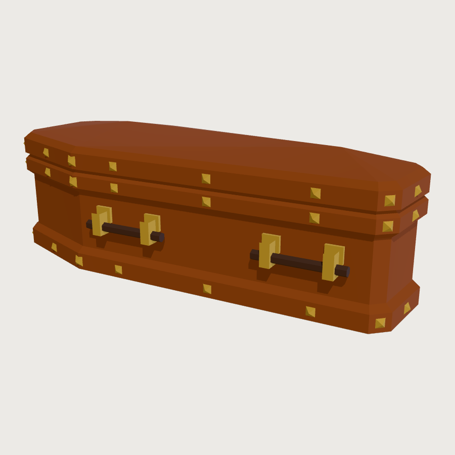 Coffin Prop low-poly 3D model